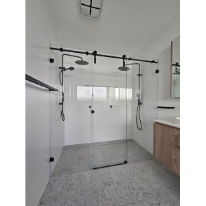 Sero-Frameless Sliding Door Wall to Wall 3 Panels Set Up Shower Screen 1551-1600*2000H